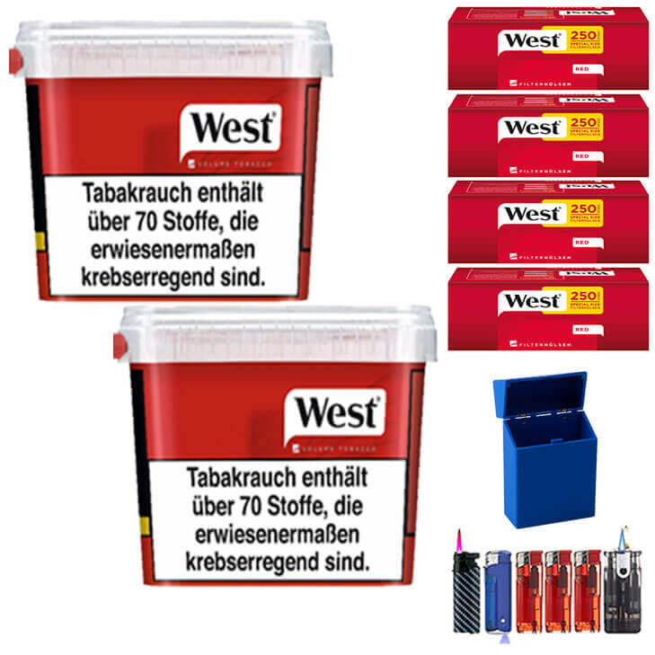 West Red 2 x 280g mit 1000 Extra Size Hülsen West Red 2 x 280g mit 1000 Extra Size Hülsen