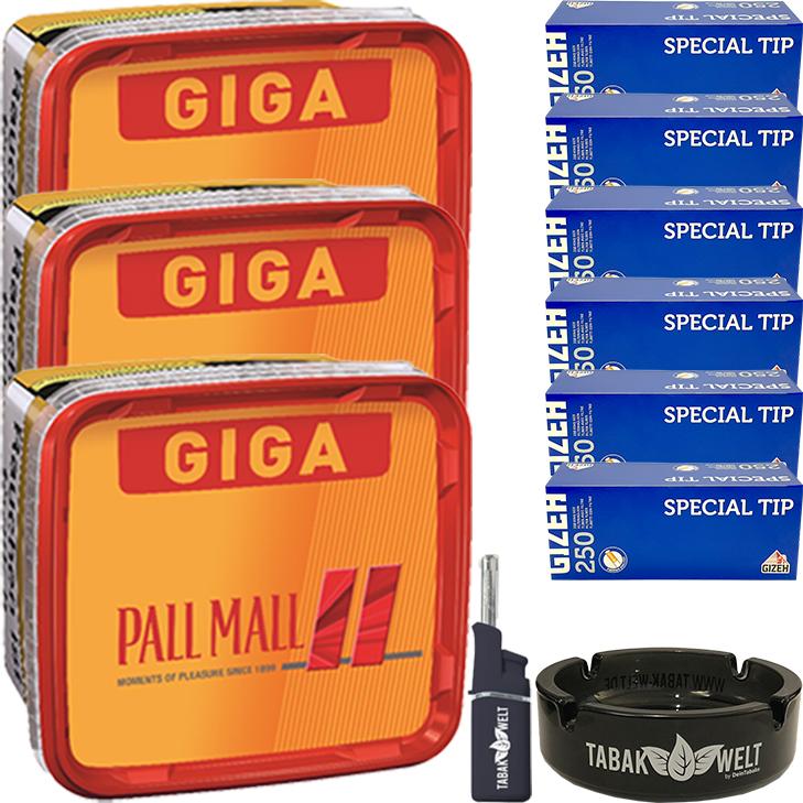 Pall Mall Allround Red 3 x 260g mit 1500 Gizeh Hülsen Pall Mall Allround Red 3 x 260g mit 1500 Gizeh Hülsen