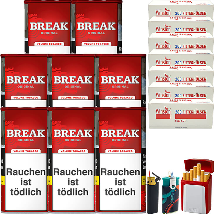 Break Original 8 x 115g mit 1400 King Size Hülsen Break Original 8 x 115g mit 1400 King Size Hülsen