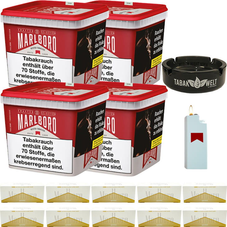 Marlboro Crafted Selection 4 x 270g mit 2000 King Size Hülsen Marlboro Crafted Selection 4 x 270g mit 2000 King Size Hülsen