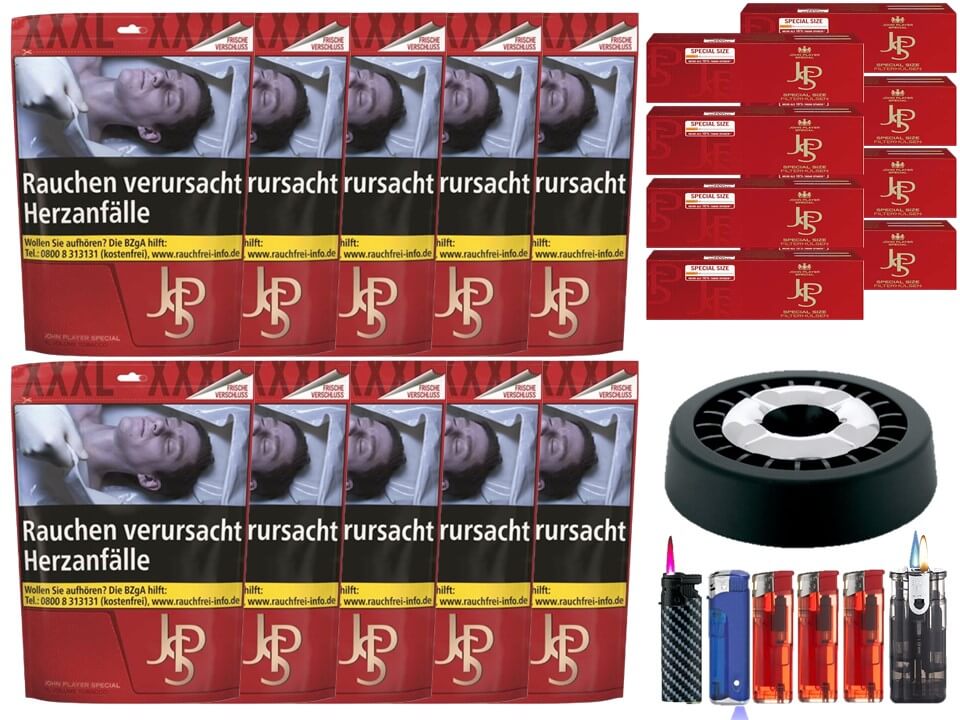 JPS John Player Red 10 x 100g Volumentabak 2000 Filterhülsen Uvm. JPS John Player Red 10 x 100g Volumentabak 2000 Filterhülsen Uvm.