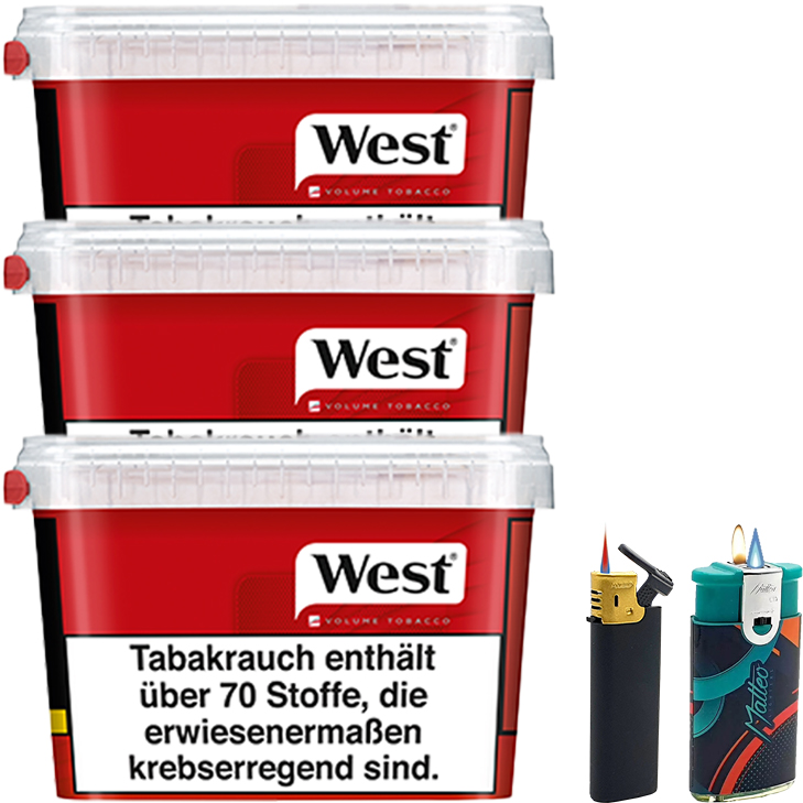 West Red 3 x 170g mit Feuerzeugen West Red 3 x 170g mit Feuerzeugen