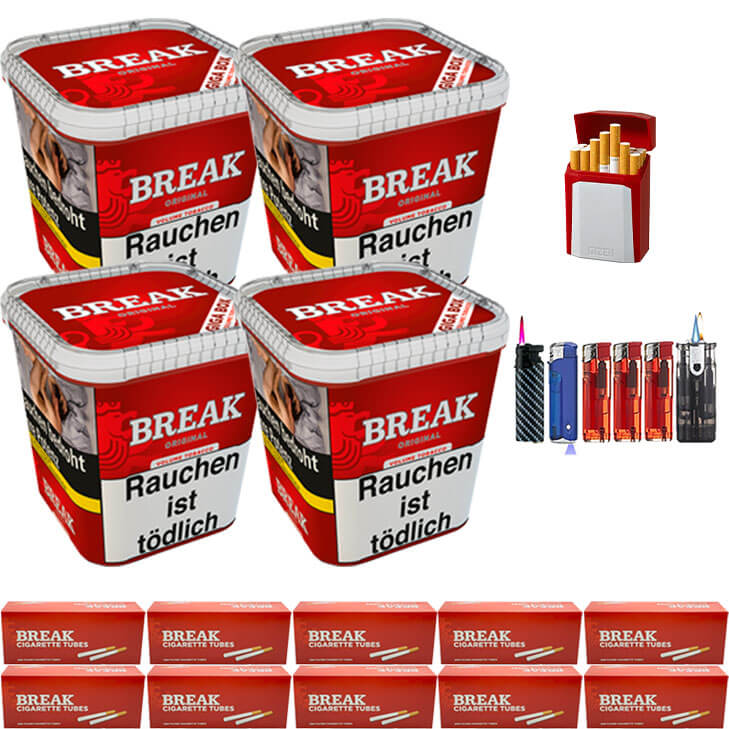Break Original 4 x 230g Volumentabak 2000 King Size Filterhülsen Uvm. Break Original 4 x 230g Volumentabak 2000 King Size Filterhülsen Uvm.