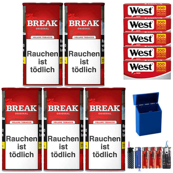 Break Original 5 x 120g mit 1000 Red Hülsen Break Original 5 x 120g mit 1000 Red Hülsen