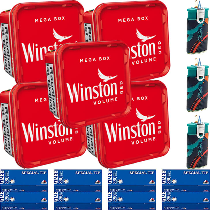 Winston Mega Box 5 x 155g mit 2000 King Size Hülsen Winston Mega Box 5 x 155g mit 2000 King Size Hülsen