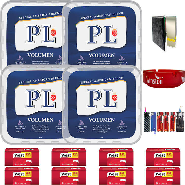 PL88 Blue / Blau 4 x 400g Volumentabak 2000 Red Special Size Filterhülsen Uvm. PL88 Blue / Blau 4 x 400g Volumentabak 2000 Red Special Size Filterhülsen Uvm.