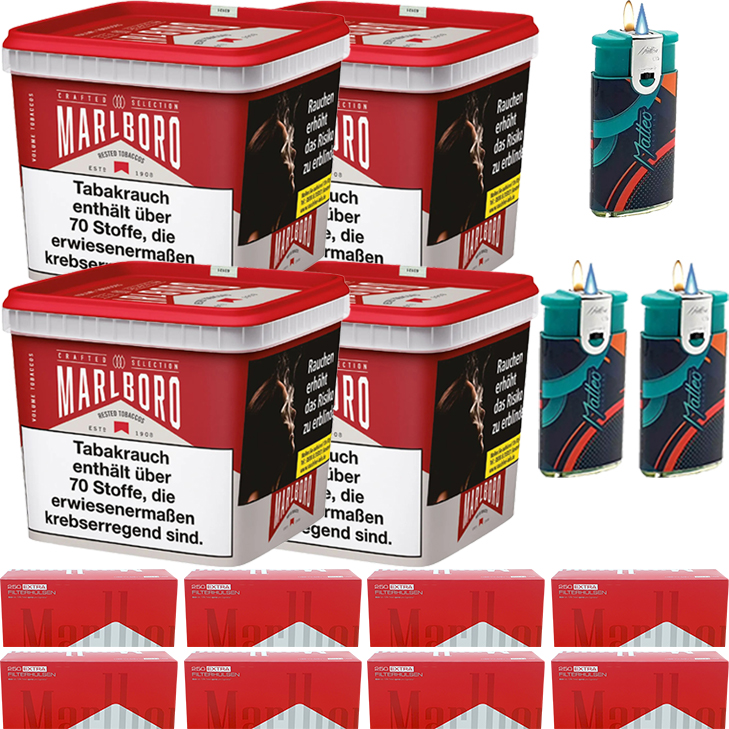 Marlboro Crafted Selection 4 x 270g mit 2000 Extra Size Hülsen Marlboro Crafted Selection 4 x 270g mit 2000 Extra Size Hülsen