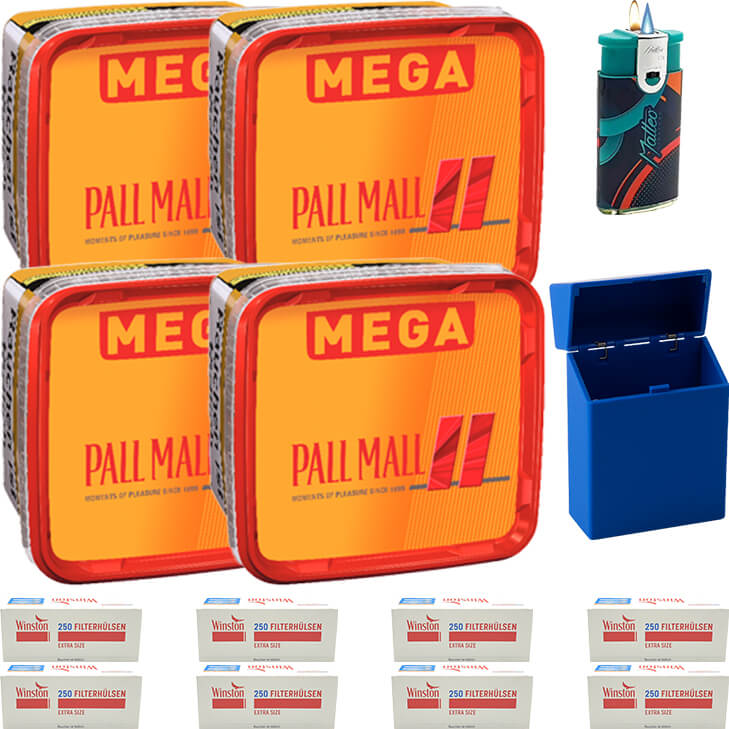 Pall Mall Allround 4 x 170g mit 2000 Extra Size Hülsen Pall Mall Allround 4 x 170g mit 2000 Extra Size Hülsen