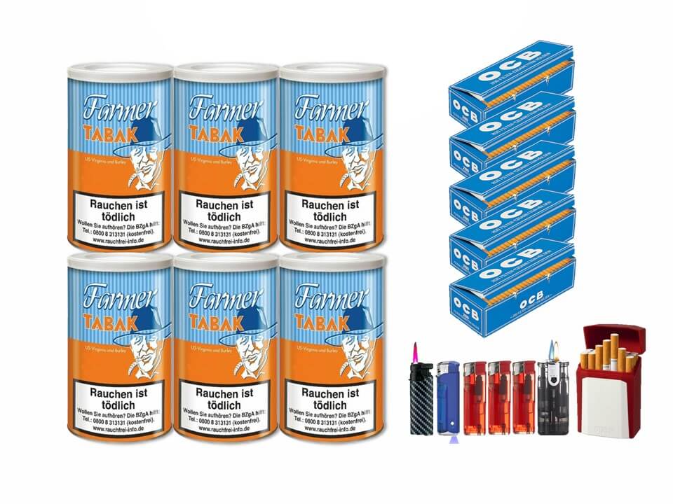 Farmer 6 x 170g Pfeifentabak 1000 OCB Filterhülsen Uvm. Farmer 6 x 170g Pfeifentabak 1000 OCB Filterhülsen Uvm.