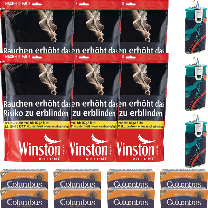 Winston Red 6 x 135g mit 2000 King Size Hülsen Winston Red 6 x 135g mit 2000 King Size Hülsen