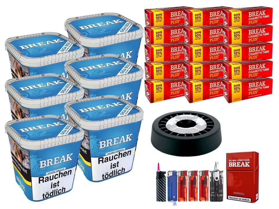 Break Blue / Blau 6 x 240g Volumentabak 3000 Break Xtra Plus Filterhülsen Uvm. Break Blue / Blau 6 x 240g Volumentabak 3000 Break Xtra Plus Filterhülsen Uvm.