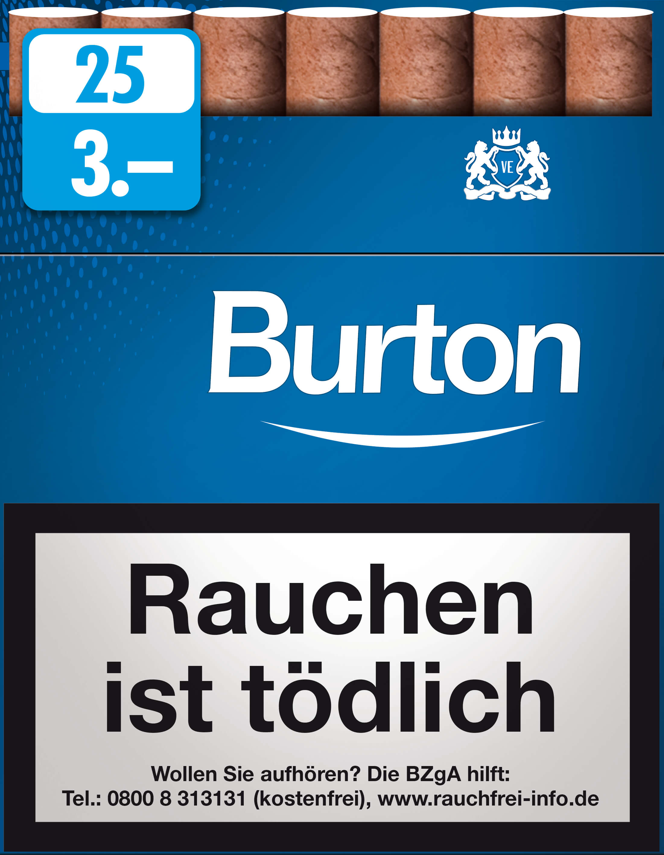 Burton Blue Zigarillos mit Filter (5 Stangen) 40 x 25 Stück Burton Blue Zigarillos mit Filter (5 Stangen) 40 x 25 Stück