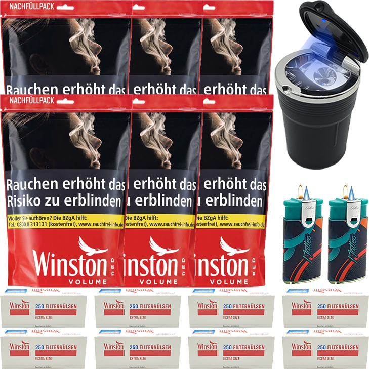 Winston Red 6 x 125g mit 2000 Special Size Hülsen Winston Red 6 x 125g mit 2000 Special Size Hülsen