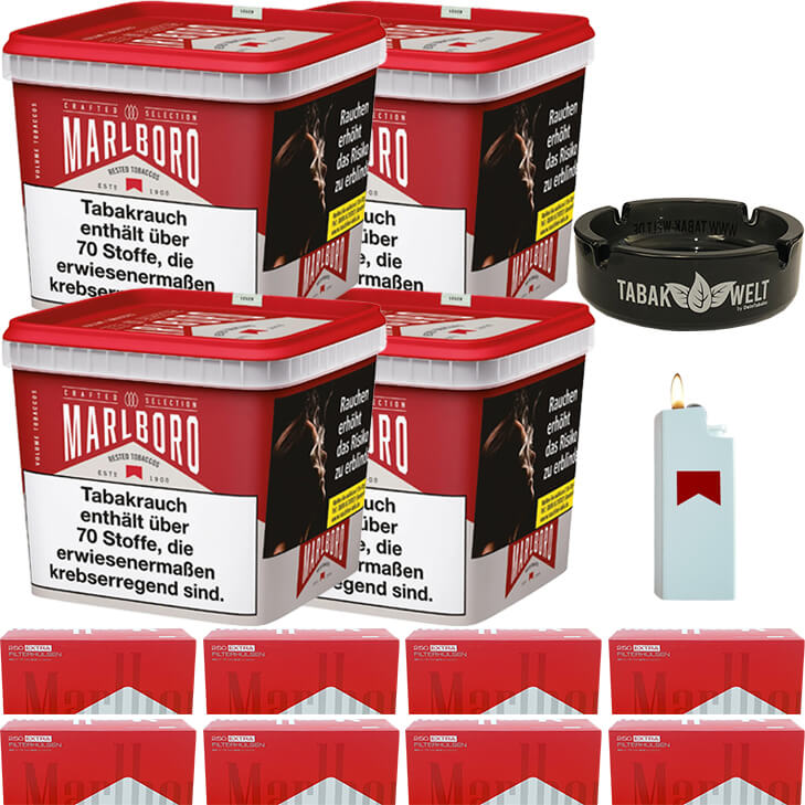 Marlboro Crafted Selection 4 x 270g mit 2000 Extra Size Hülsen Marlboro Crafted Selection 4 x 270g mit 2000 Extra Size Hülsen
