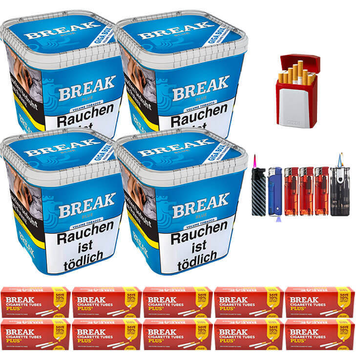 Break Blue / Blau 4 x 240g Volumentabak 2000 Special Size Filterhülsen Uvm. Break Blue / Blau 4 x 240g Volumentabak 2000 Special Size Filterhülsen Uvm.