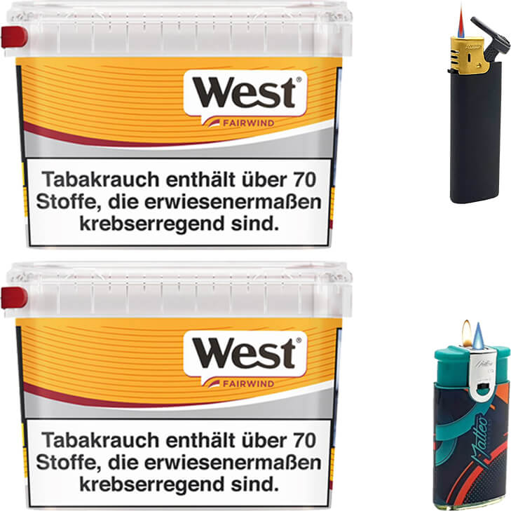 West Yellow Fairwind 2 x 215g mit Feuerzeugen West Yellow Fairwind 2 x 215g mit Feuerzeugen