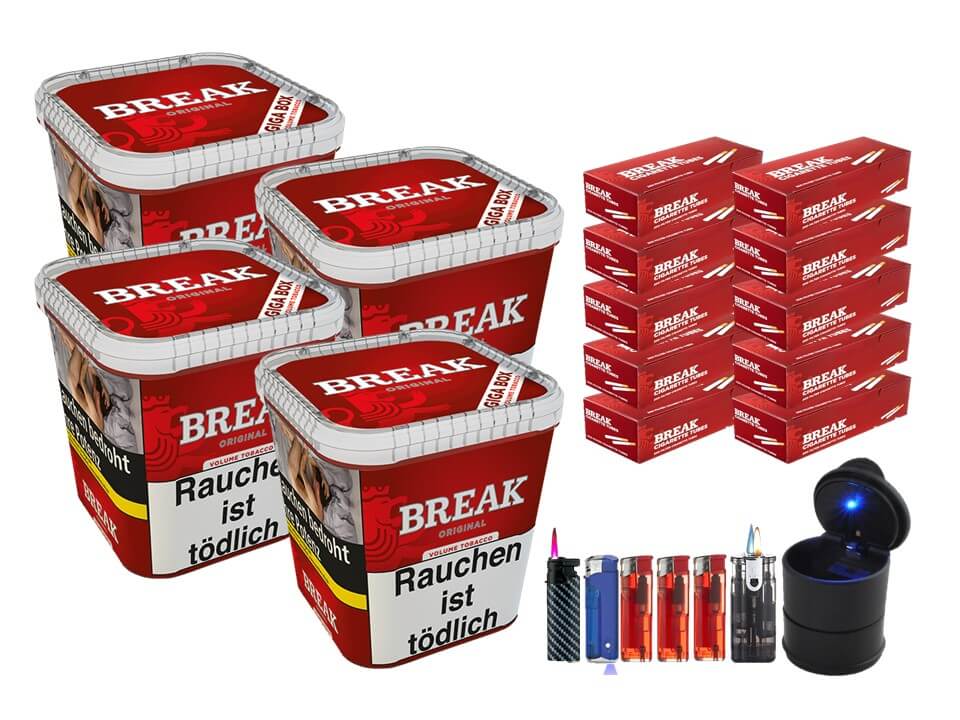 Break Original 4 x 240g Volumentabak 2000 Break Filterhülsen Uvm. Break Original 4 x 240g Volumentabak 2000 Break Filterhülsen Uvm.