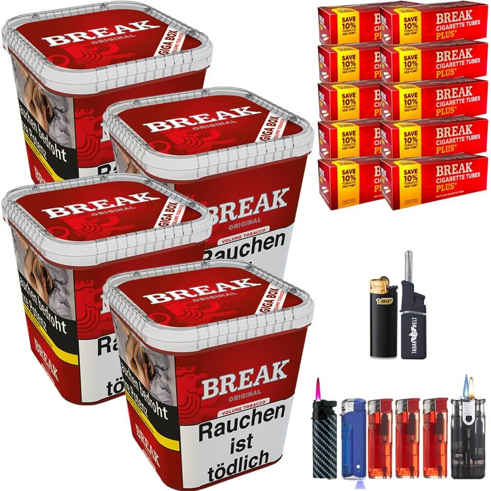 Break Original 4 x 240g Volumentabak 2000 Break Xtra Plus Filterhülsen Uvm. Break Original 4 x 240g Volumentabak 2000 Break Xtra Plus Filterhülsen Uvm.