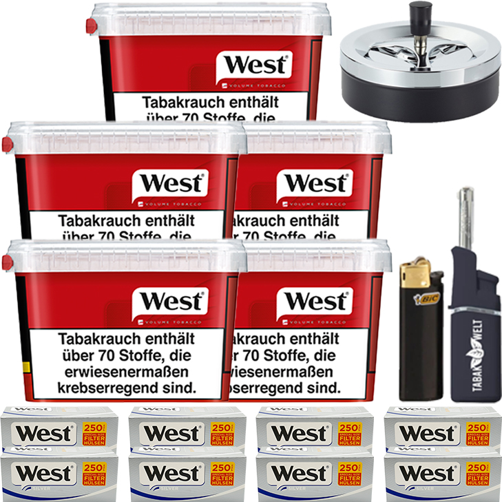 West Red 5 x 170g mit 2000 Siver Special Size Hülsen West Red 5 x 170g mit 2000 Siver Special Size Hülsen