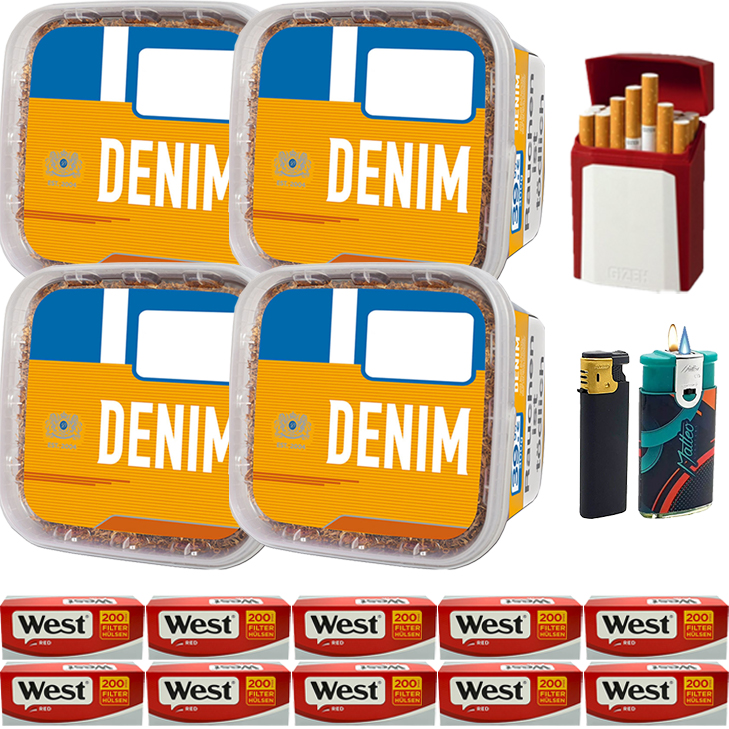 Denim Mega Box 4 x 290g mit 2000 Red Hülsen Denim Mega Box 4 x 290g mit 2000 Red Hülsen