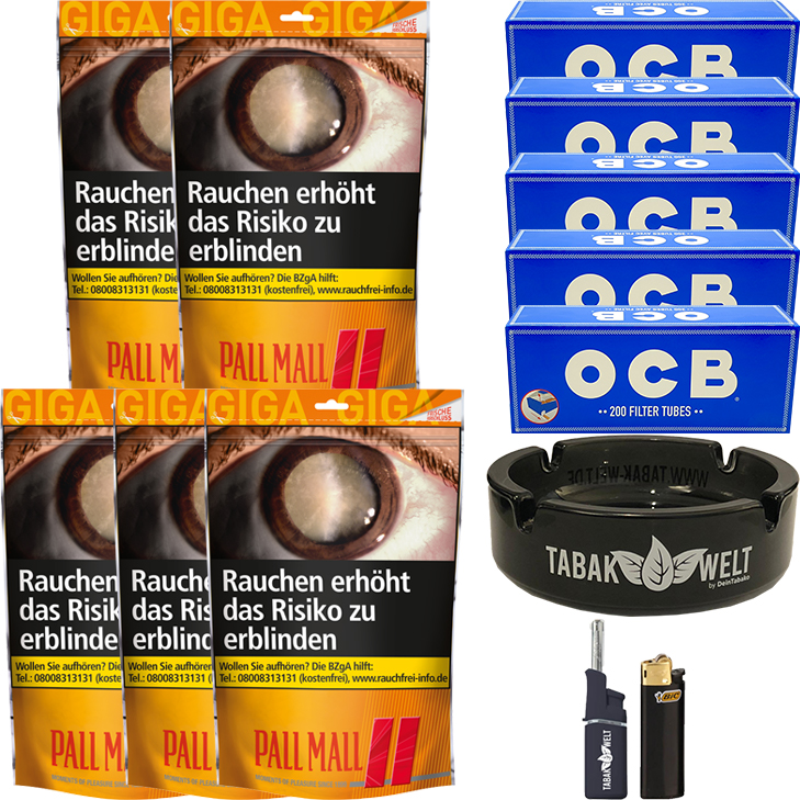 Pall Mall Allround Red 5 x 125g mit 1000 OCB Hülsen Pall Mall Allround Red 5 x 125g mit 1000 OCB Hülsen