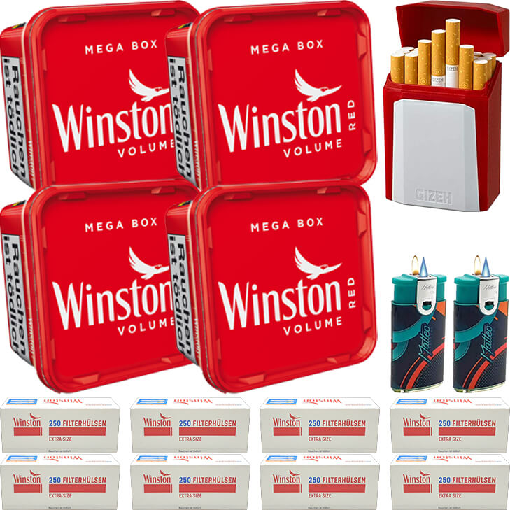Winston Mega Box 4 x 170g mit 2000 Special Size Hülsen Winston Mega Box 4 x 170g mit 2000 Special Size Hülsen