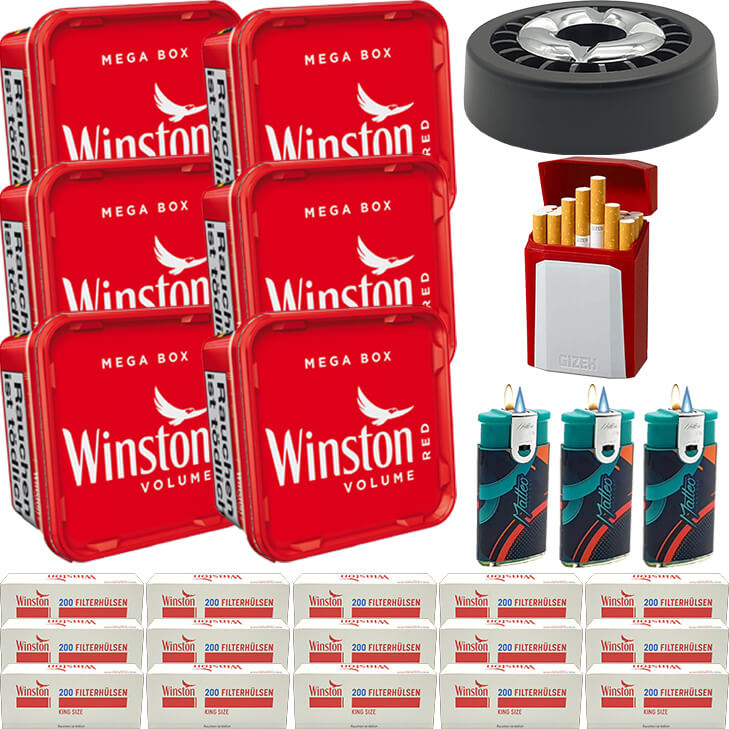Winston Mega Box 6 x 170g mit 3000 King Size Hülsen Winston Mega Box 6 x 170g mit 3000 King Size Hülsen