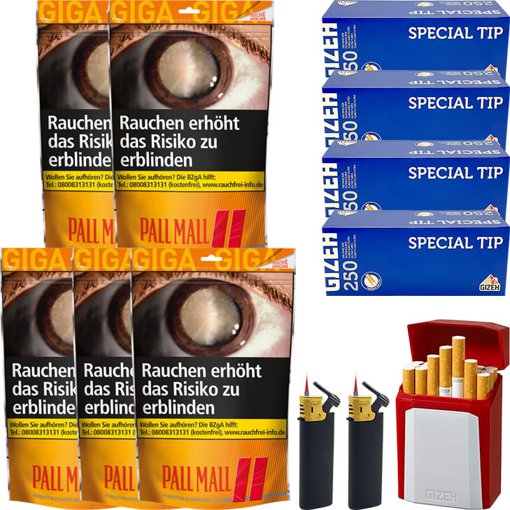 Pall Mall Allround Red 5 x 125g mit 1000 King Size Hülsen Pall Mall Allround Red 5 x 125g mit 1000 King Size Hülsen