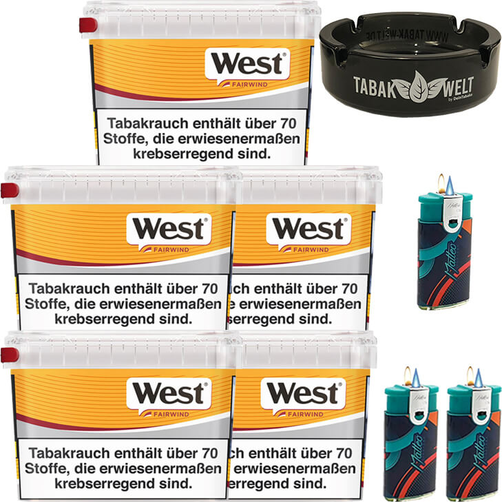 West Yellow Fairwind 5 x 215g mit Aschenbecher West Yellow Fairwind 5 x 215g mit Aschenbecher