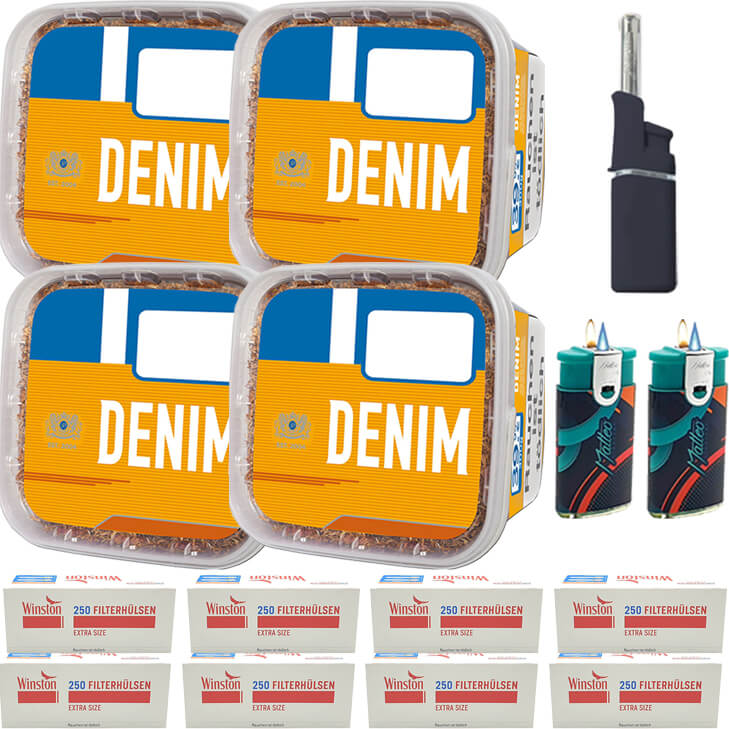 Denim Mega Box 4 x 290g mit 2000 Extra Size Hülsen Denim Mega Box 4 x 290g mit 2000 Extra Size Hülsen