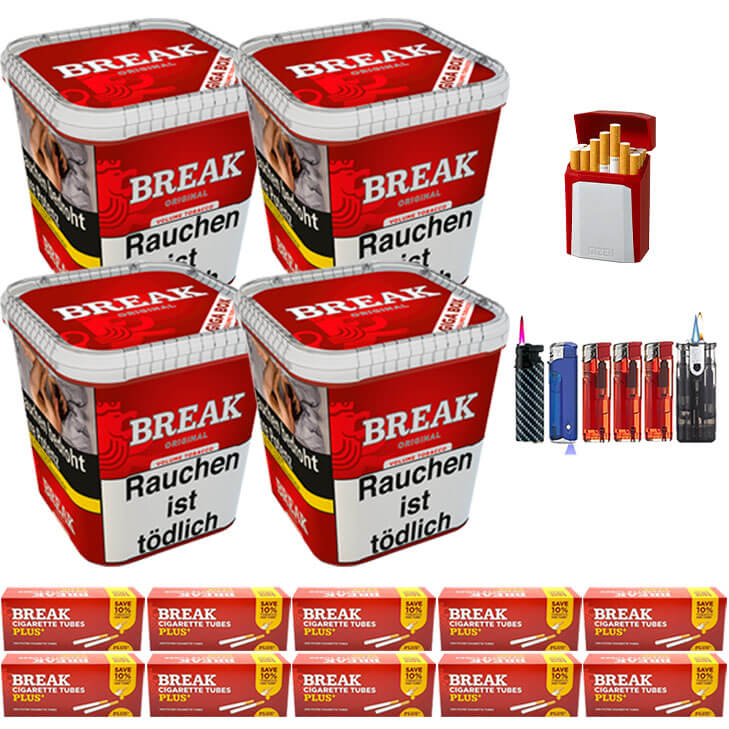 Break Original 4 x 240g Volumentabak 2000 Special Size Filterhülsen Uvm. Break Original 4 x 240g Volumentabak 2000 Special Size Filterhülsen Uvm.