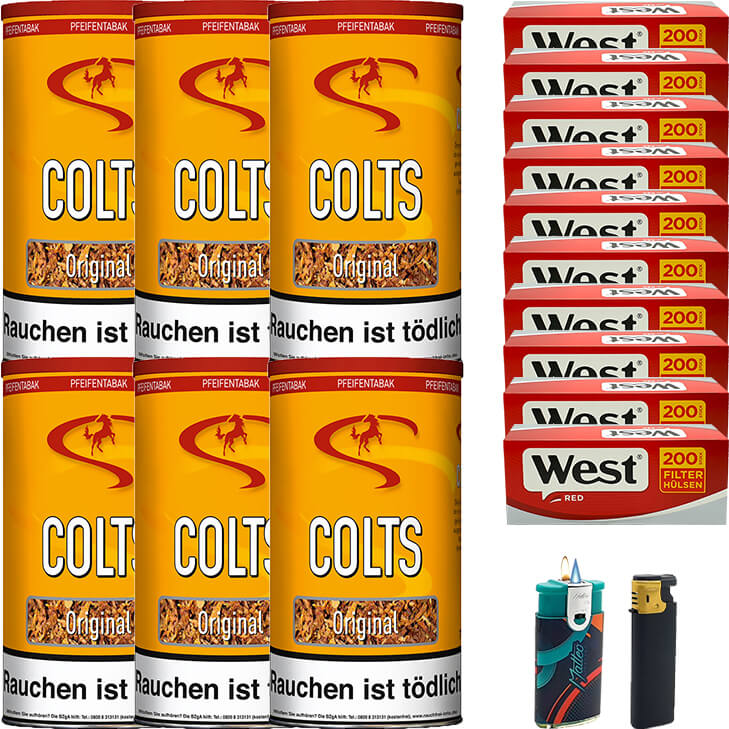 Colts Original 6 x 170g mit 2000 Filterhülsen Colts Original 6 x 170g mit 2000 Filterhülsen