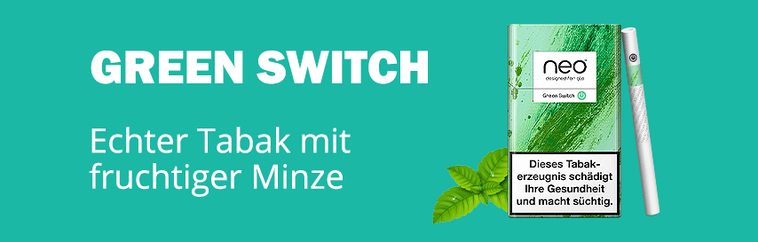 2 Mentholige: neo Green Switch und Blue Switch. Einzigartig!