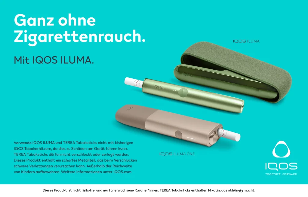 Ganz ohne Zigarettenrauch. Mit Iqos Iluma. Hier dargestellt die IQOS Iluma und IQOS Iluma One.